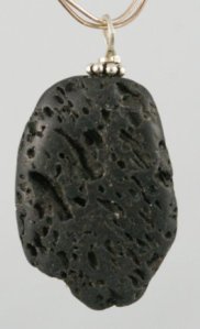 Lava Goddess pendant in sterling silver wire