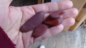 Vikki Soros and a few pieces of Red Jasper from Wicked Stones