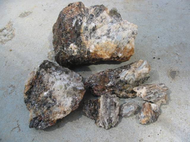 Kyanite gemstones picked in Sudbury Ontario